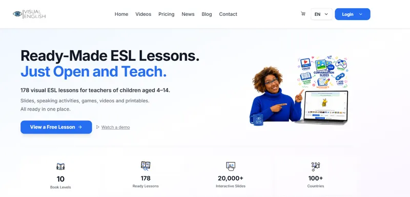 Visual English website homepage