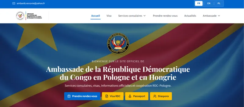 DR Congo Poland website homepage
