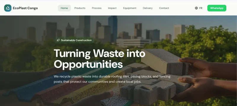 Ecoplast Congo website homepage