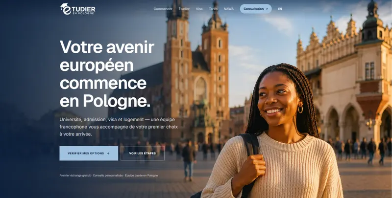 Étudier en Pologne website homepage