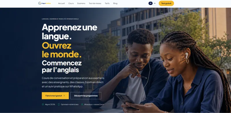 Lingua Congo website homepage